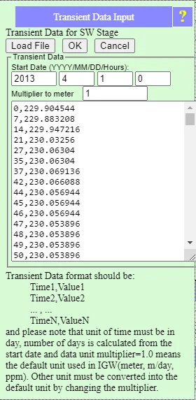 Simulation Settings tab with Watershed Solver button highlighted, and Watershed Model Solver dialog showing SW sub-time steps, soil storage imports, infiltration-as-recharge option, and rainfall duration parameters