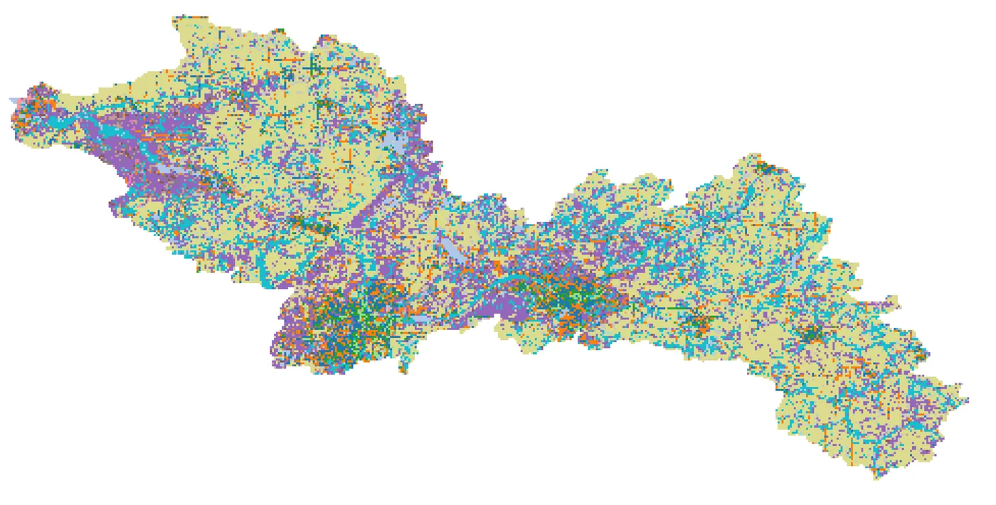 Extracted land use map (NLCD-style raster)