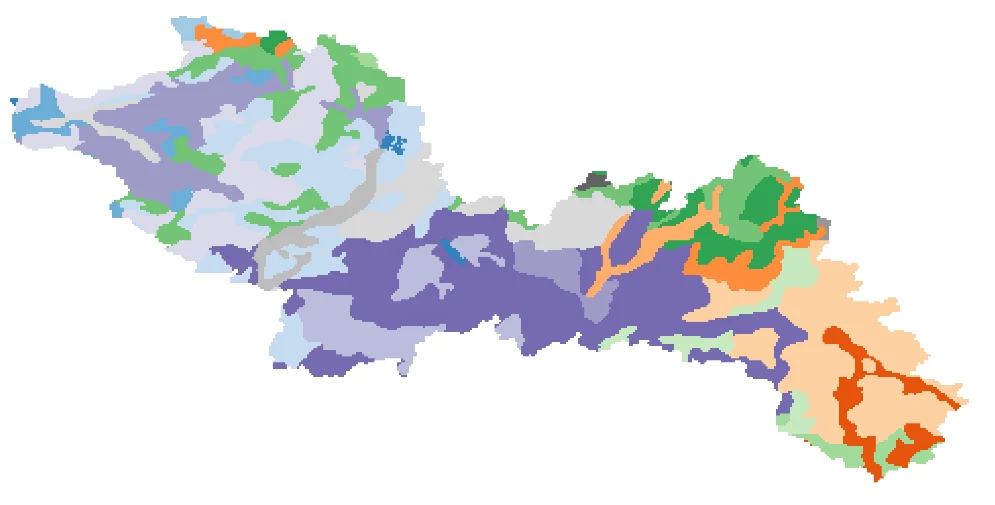 Extracted soil type map (SSURGO polygons)